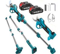 Sécateur télescopique sans fil 2 en 1 avec tige télescopique 50 mm avec batteries 21 V, scie à élaguer électrique sans balais pour Makita 18 V, pour tailler les arbres, les arbres fruitiers