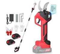 Sécateur télescopique sans fil, diamètre de coupe maximal 40-50 mm, 21 V, batterie 2 x 2000 mAh, 4 à 10 heures d'autonomie, sécateur électrique pour jardins, vergers et exploitations agricoles