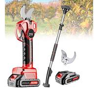 Sécateurs Électriques Ciseaux Élagueur sans fil avec perche d'extension de 2.1m,coupe-branches à Batterie professionnel pour vergers,diamètre de coupe MAX 35mm ( Color : 2 Battery , Size : 2 blade )