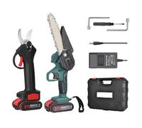 Sécateurs électriques Sécateur Sans Fil Ou Tronçonneuse Électrique 4/6 Pouces, Scie À Chaîne Au Lithium, Ensemble De Branches D'élagage, Outils De Jardin(6Inch Chainsaw AP runer)