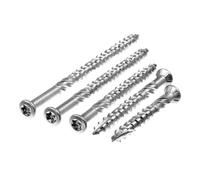SECCARO Liseko Lot de 100 vis de terrasse 5 x 80 mm en acier inoxydable A4 Vis à bois avec pointe Cut et encoche de coupe TX/six pans creux
