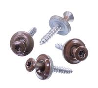 SECCARO Lot de 100 vis étanches 4,5 x 25 mm, RAL 8011 marron noisette, acier inoxydable A2, rondelle d'étanchéité EPDM 15 mm, TX/six pans creux