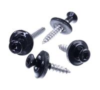 SECCARO Lot de 100 vis étanches 4,5 x 25 mm, RAL 9005 noir profond, acier inoxydable A2, rondelle d'étanchéité EPDM 15 mm, TX/six pans creux