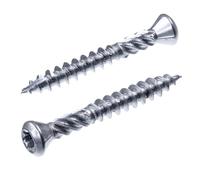 SECCARO Lot de 200 vis de terrasse à tête décorative 5 x 40 mm, en acier inoxydable A2, vis à bois avec pointe coupée et encoche de coupe, TX/six pans creux