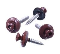 SECCARO Lot de 75 vis étanches 4,5 x 65 mm, RAL 3009 rouge oxyde, acier inoxydable A2, rondelle d'étanchéité EPDM 15 mm, TX/six pans creux