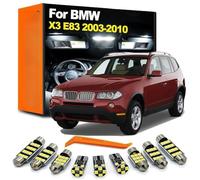 SECDRPOQA 16Pcs Ampoules LED Dôme Intérieur Carte Plaque Kit d’éclairage, pour BMW X3 E83 2003 2004 2005 2006 2007 2008 2009 2010