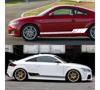 SECDRPOQA Autocollants en Vinyle tricolores pour Jupes latérales de portière de Voiture, Accessoires Graphiques, pour Audi TT 8N MK1 MK2 8J Coupé MK3 8S Roadster TFSI