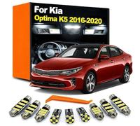 SECDRPOQA Kit de 12 Ampoules LED pour Miroir de courtoisie, éclairage dôme, Plaque d'immatriculation, pour Kia Optima K5 (2016, 2017, 2018, 2019, 2020)