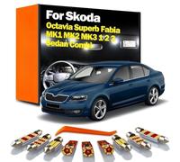 SECDRPOQA Kit d'éclairage intérieur à LED pour Skoda Octavia Superb Fabia MK1 MK2 MK3 1 2 3 Sedan Combi, Accessoires de Voiture