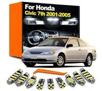 SECDRPOQA Kit d'éclairage intérieur pour Plaque d'immatriculation, 11 Ampoules LED, pour Honda Civic 7 MK7 7e génération (2001, 2002, 2003, 2004, 2005)