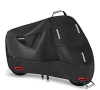 Seceles Housse de Moto 300D Robuste Durable étanche pour Toutes Les Saisons avec 5 Bandes réfléchissantes et 2 Trous de Verrouillage Convient pour Kawasaki Yamaha Honda Harley jusqu'à 2311 cm (XL)