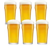 SECEN LONDON Lot de 6 verres à bière de 538,6 g, grande capacité en verre à bière au design traditionnel de pub, verres à bière surdimensionnés pour guinness, pour bières ou cocktails