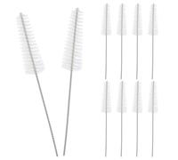 SECFOU 10 Pièces Brosse de Nettoyage Portable pour Appareil Auditif en Acier Inoxydable et Nylon, Nettoyage Rapide pour Tube Guide Sonore, Entretien Quotidien