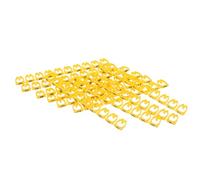 SECFOU 100 Pièces Marqueur de Câble à Code Couleur Étiquette de Câble Numérique à Clipser Plastique Forme C Jaune 0-9 pour Gestion en Usine et Organisation