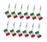 SECFOU 12 pièces Porte-clés Drapeau Italie Pendentif Italien Léger pour Sac à Dos Portefeuille et Cadeau Souvenir Culturel
