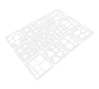 SECFOU 12 Pochoirs Artistiques Réutilisables de Formes Géométriques et Motifs Floraux, Kit de Modèles à Dessiner pour Garçon et Filles et Artistes, Outils Polyvalents pour Peinture,