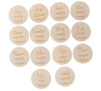 SECFOU 14pièces Cartes Bois Pour Cartes Mensuelles De Pour Photographie Accessoires De Célébration Et Souvenirs Pour Nouveaux-nés Épaisseur