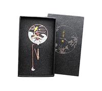SECFOU 1pièce Marque-page Métal Avec Pompon Décoratif Signet Rond Créatif Style Chinois Pour Maison École Et Bureau Style Aléatoire