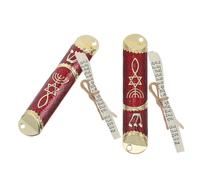 SECFOU 2 Ensembles Mezouza avec Parchemin pour Porte en Métal Alliage de Zinc, Bénédiction Juive Élégante pour Décoration Intérieure Maison et Protection Traditionnelle