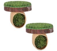 SECFOU 2 Pièces Cachette Magnétique pour Reptiles Cachette pour Reptiles Grimpants Grotte et Plateforme Bois Magnét Coque de Noix Plastique pour Gecko Léopard Décor D’enclos et Usage