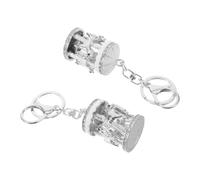 SECFOU 2 Pièces Porte-clés Carrousel 3d en Métal et Cristaux, Pendentif
