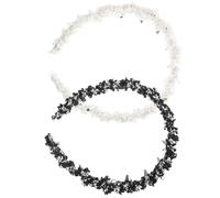 SECFOU 2 Pièces Serrage-tête Peigne à Cheveux Ondulés, Bandeau Élastique en Tissu et Plastique, Antidérapant, Rehausse le Sommet du Crâne, pour Femmes, Automne et Hiver