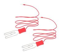 SECFOU 2 Pièces Tige de Terre Extérieure pour Clôture Électrique, Accessoires pour L'escrime, Connecteur de Ruban Électrique, Acier Inoxydable Cuivre PVC Rouge, Usage Extérieur,