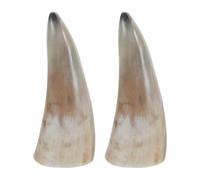 SECFOU 2pcs Cornes à Boire Vikings en Corne Naturelle de Bœuf, Artisanat Vintage Unique pour Vin et Bière, Décoration Maison et Bar, Design Exquis