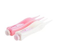 SECFOU 2pièces Outils De Nettoyage Oreilles Lumineux Plastique Flexible Avec Led Visible Pour Enlever Cérumen Pratique Pour Tout-petits Blanc Rose