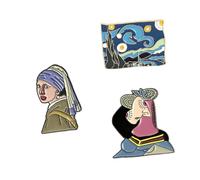 SECFOU 3 pièces Broche Peinture à Huile Épingle Stylée pour Vêtements Accessoire Léger et Chic Broches Femmes Mode Corsage Émaillé Polyvalent