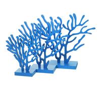 SECFOU 3 Pièces Décoration de Table Thème de L'océan, Objet d'art de Style Méditerranéen, Corail en Bois Bleu, Tailles, Déco de Bureau, Accessoire Photo Présent