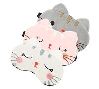 SECFOU 3pièces Masque De Sommeil Carton Pour Garçon Fille De Mignon Et Léger Couvre-yeux Opaque Pour Sommeil Paisible