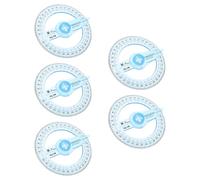 SECFOU 5 Pièces Rapporteur à 360 Degrés en Plastique Pointeur Lecture Facile, Résistant à L'usure, pour L'école et L'éducation des Étudiants et Professionnels