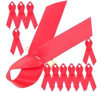 SECFOU 50 Épingles à Ruban Rouge et Style Unique en Polyester pour Sensibilisation Sida, Design Délicat pour Promouvoir et Décorer Chapeaux