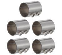 SECFOU 5pièces Connecteur Extension Tringle Penderie Acier Inoxydable Raccord pour Tringle Rideaux Tube Garde-Robe Support Robuste pour Maison et Bureau