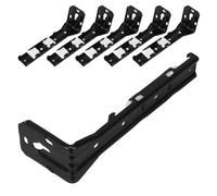 SECFOU 6 Pièces Support Mural Ajustable en Fer Noir pour Double Rail de Rideau, Montage Latéral Robuste Stabilité Renforcée, pour Murs en L et Cadres de Fenêtre Non Standard