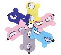 SECFOU 6pièces Masque De Sommeil Mignon Carton Cache-yeux Avec Personnages Ajustable Pour Maison