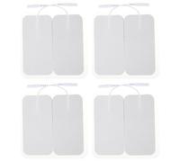 SECFOU 8 Patchs de Massage Rectangulaires en Tissu Non Tissé Blanc 5x10 Cm Auto-adhésifs Compatibles Stimulateurs Musculaires pour Physiothérapie