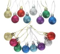 SECFOU 80 Pièces Boules de Noël Mini Paillettes Multicolores Décoration Sapin Suspendue Festive Légère pour Maison et Fête