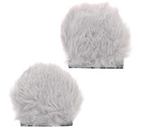 SECFOU Accessoires de Casque Moto Oreilles D’Ours Mignonnes Amovibles en Peluche Douce Grise, Décoration Casque Scooter et Moto pour Femmes, Ornement Ludique et Compatible Multisports