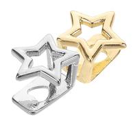 SECFOU Accessoires Dentaires Grillz en Cuivre 2pcs, Design Étoile pour Hip-Hop, Pour Performances et Fêtes, Protège contre la Mauvaise Haleine et Facile d'Entretien