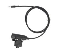 SECFOU Adaptateur Système Ptt U94 3,5mm Noir pour Casque Radio | Clip Pivotant 360 Degrés, Structure Robuste en ABS Cuivre Caoutchouc, Finition U94, Usage Professionnel