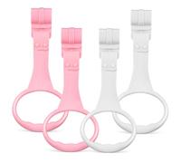 SECFOU Anneaux de Traction pour Bébé en Plastique 4 Pcs, Confortables à Saisir, pour Lit Bébé et Parc D’éveil, Aide à Apprendre à Marcher Efficacement