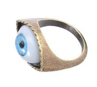 SECFOU Bague en Alliage Bleu Œil Exagéré, Bijou pour les Doigts Style Punk Vintage pour Halloween et Soirées à Thème