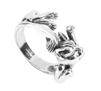 SECFOU Bague Ouverte en Alliage Argenté Forme Chat Rétro Légère pour Amie Présent Original et Stylé Anneau Ajustable Moderne