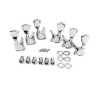 SECFOU Banjo Machine Heads Lr Chrome Tuning Pegs For Steel String Guitars Keys For Electric And Acoustic Guitars