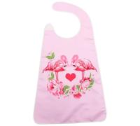 SECFOU Bavoir Adulte en Polyester Imperméable Réglable, Taille Unique, Couleur Flamant Rose, Bavoir Senior pour Manger, Protection Anti-salive Léger et Pliable pour Personnes Âgées