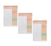 SECFOU Bloc-notes Agenda Quotidien A5 Orange Lot de 3 Carnets de Planification Personnelle à Spirale, Feuilles Détachables, Suivi des Habitudes et Gestion du Temps pour