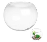 SECFOU Bocal à Poissons Petit Aquarium de Bureau Rond en Verre Transparent pour Poissons et Plantes pour Hydroponie et Décoration Maison