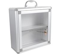 SECFOU Boîte à Remède Murale Verrouillable Grosse Capacité, Matériau Alliage et Acrylique, Bords Arrondis, Résistante à l'eau, pour École Maternelle ou Bureau